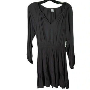 Old Navy Grey  dress, NWT,women Small. smocked, tiered ,frill,office ,event